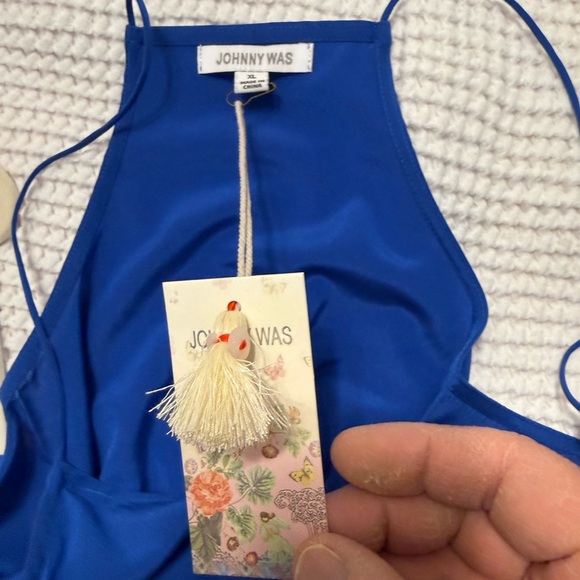 Johnny Was Elegant Silk Blend Edie Cami Top Cobalt NWT XL Camisole - Picture 6 of 11
